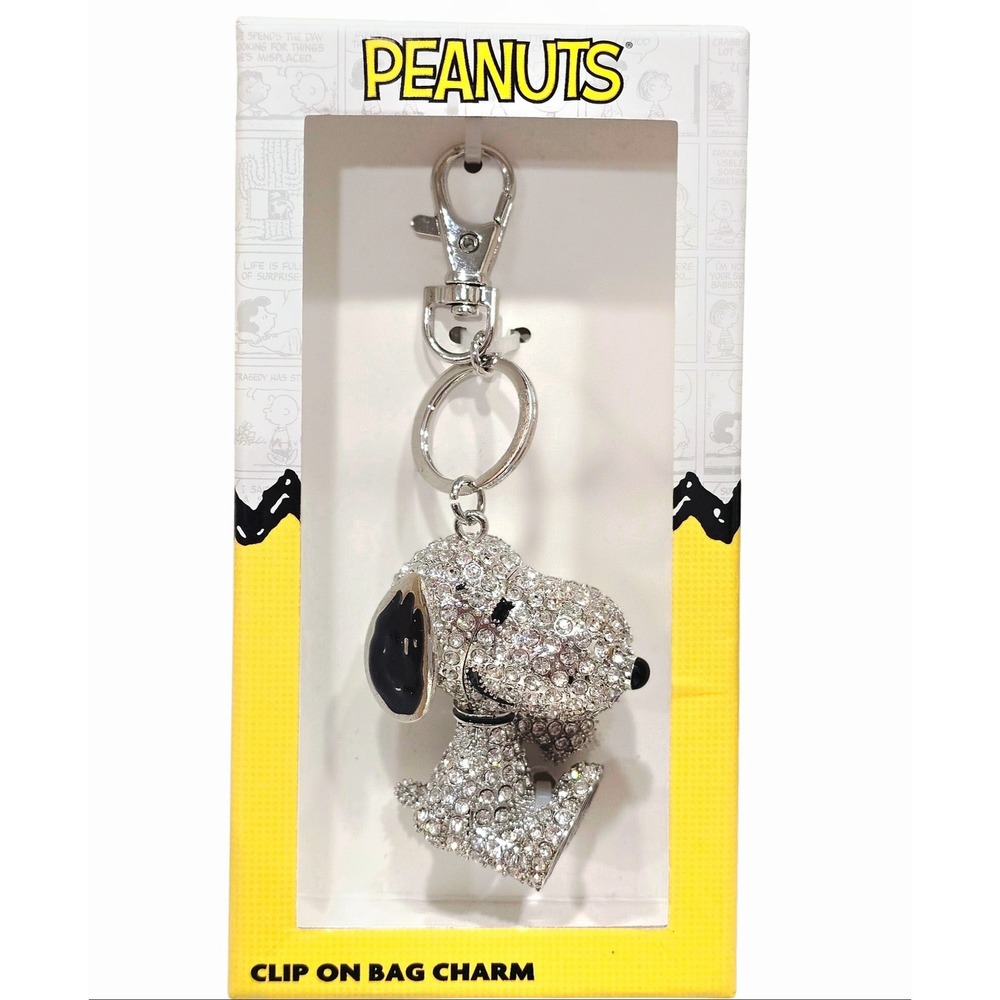 LA Rocks X Peanuts Crystal Snoopy Clip-On Bag Charm/Keychain